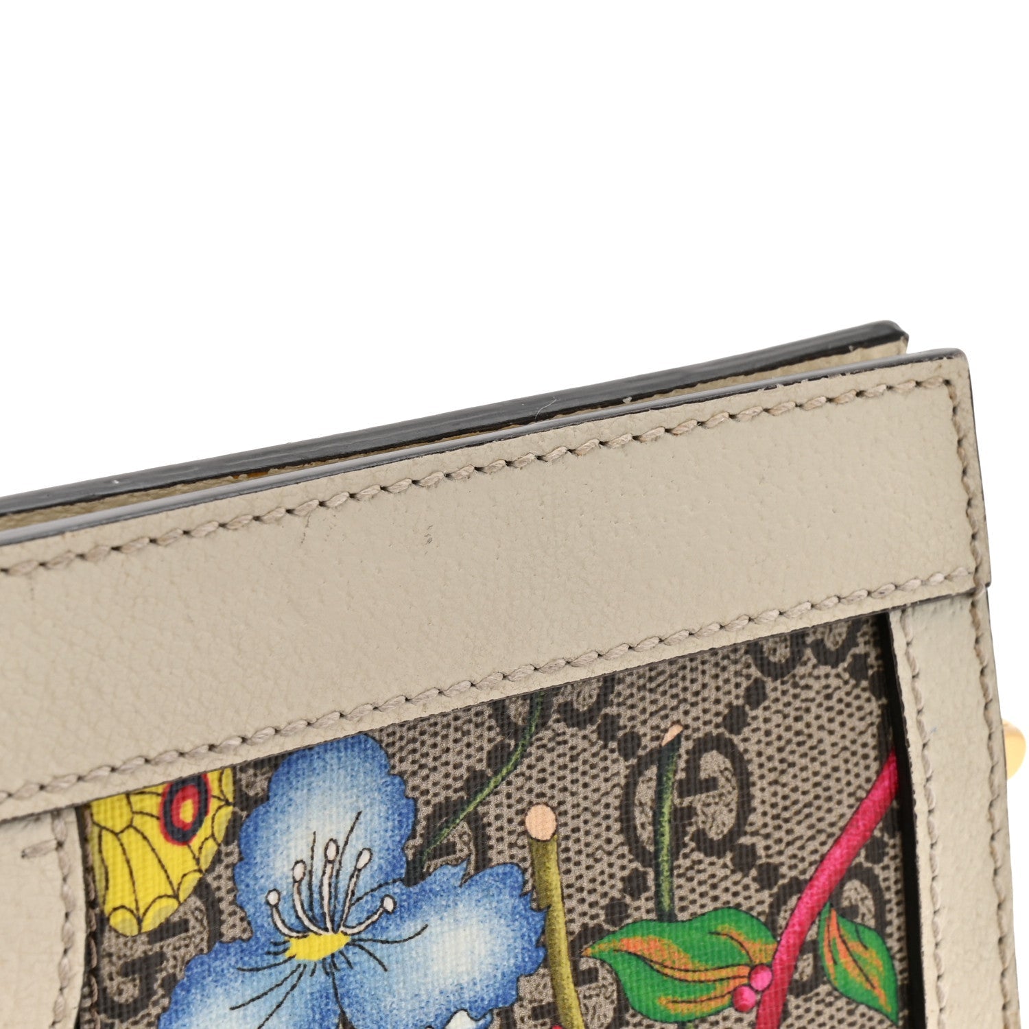 GG Supreme Monogram Flora Web Small Ophidia Chain Shoulder Bag White