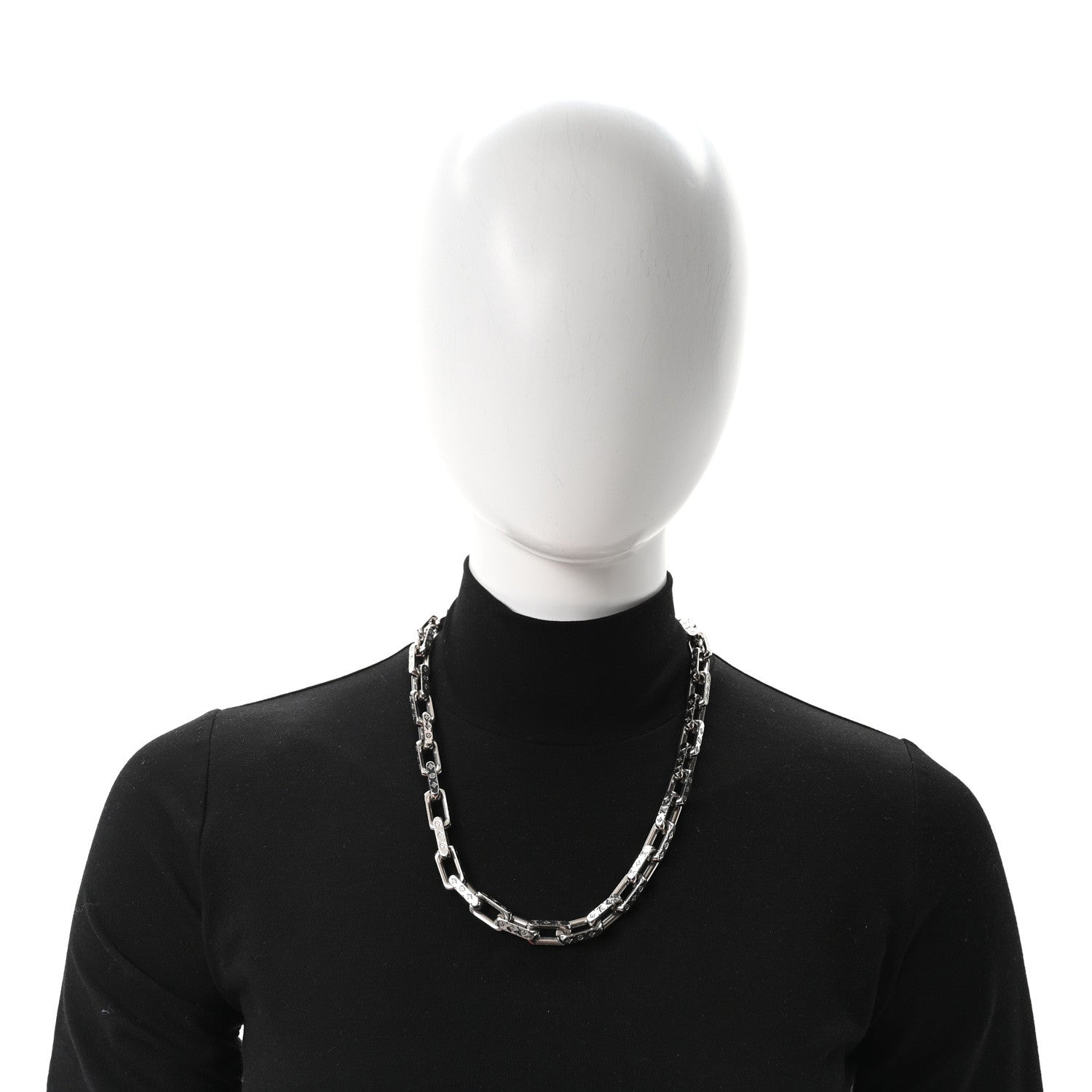 Monogram Chain Necklace Silver