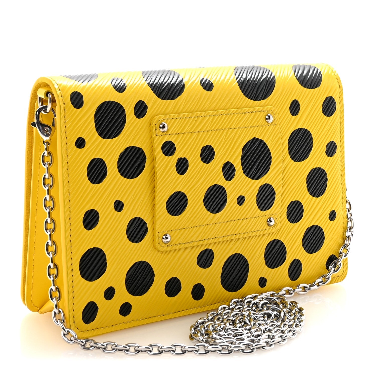 LV x YK Epi Infinity Dots Twist Belt Chain Wallet Yellow Black