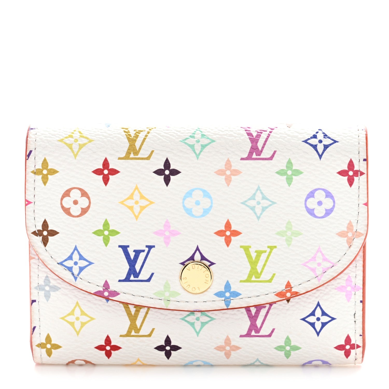 LV X TM Monogram Multicolor Rosalie Coin Purse White Kawaii Pink