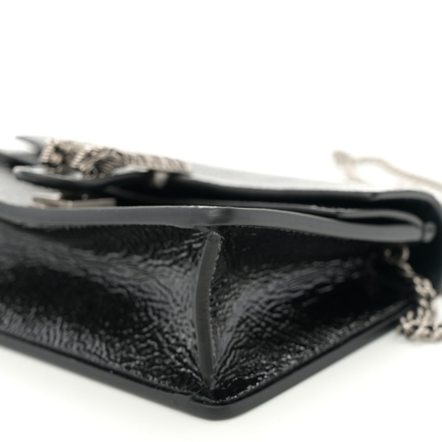 Crinkled Patent Mini Dionysus Shoulder Bag Black