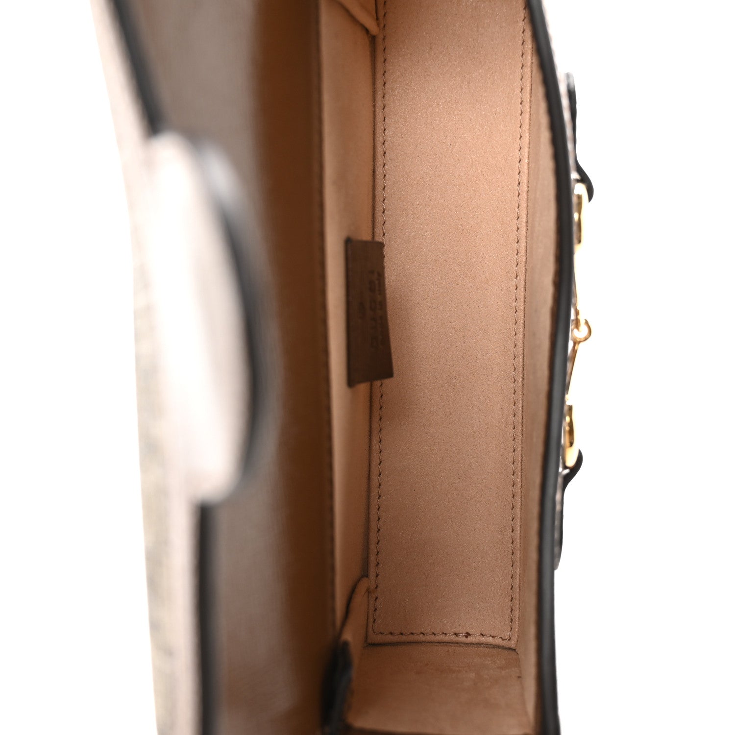 GG Supreme Monogram Mini Horsebit 1955 Shoulder Bag Beige Brown Sugar