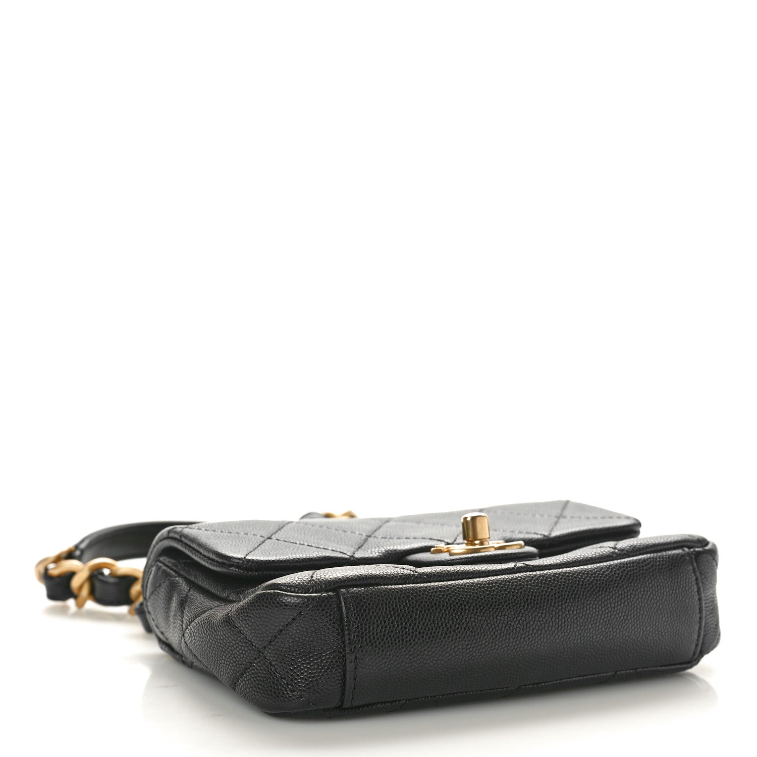 Caviar Quilted Mini Chain Flap Black
