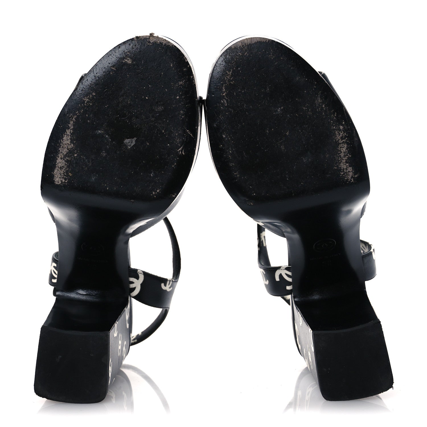 Printed Lambskin Coco Beach Platform Sandals 39 Black White