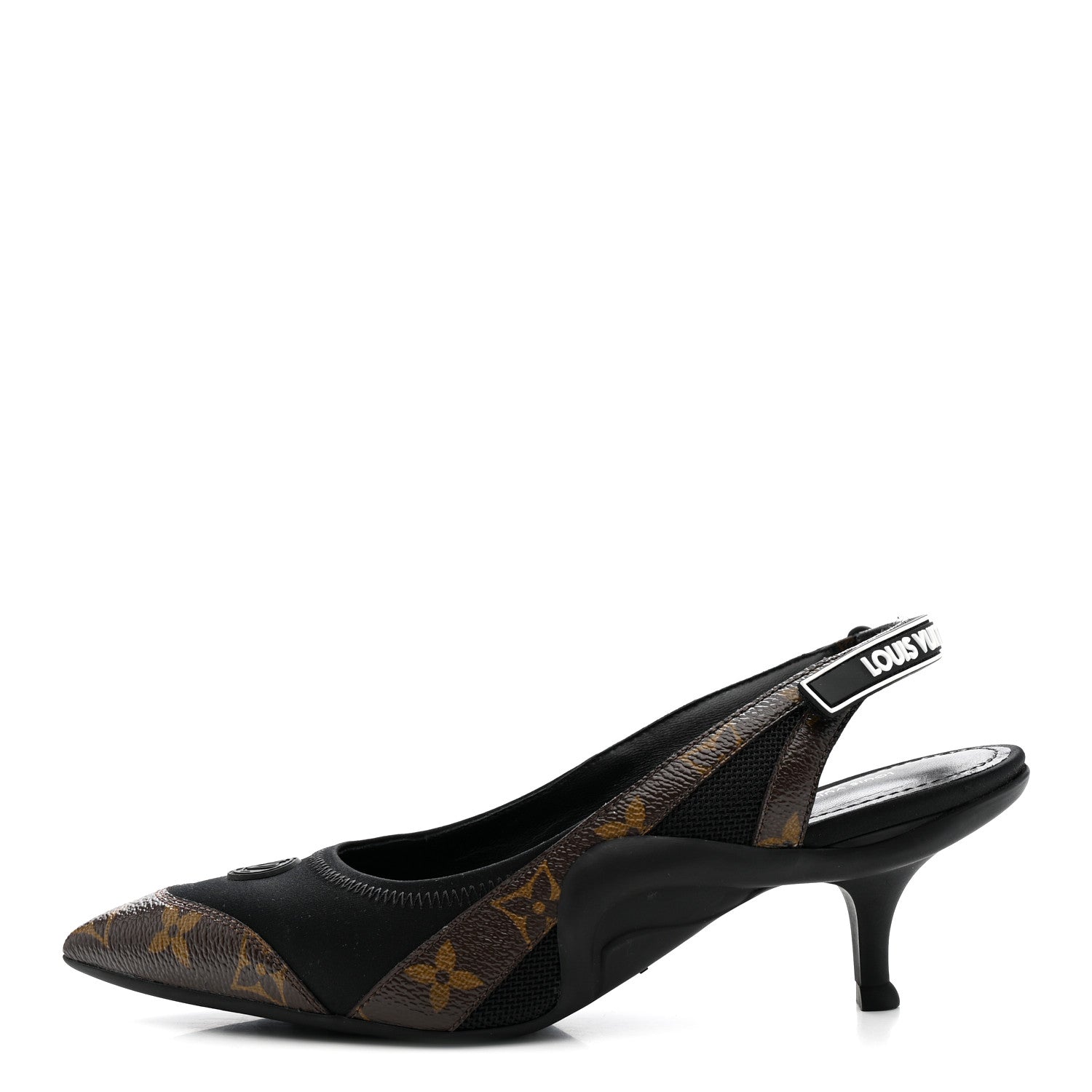 Patent Monogram Archlight Slingback Pumps Black
