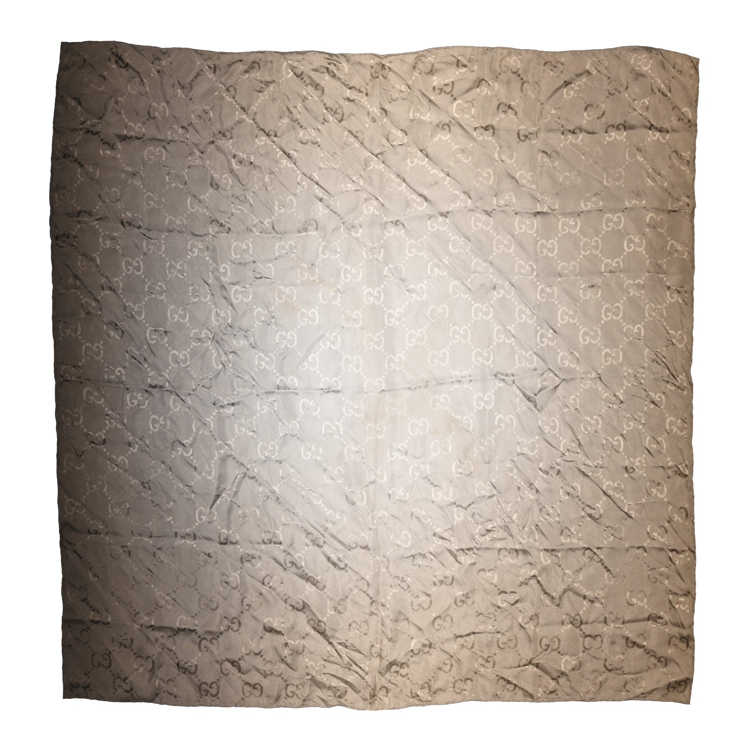 Silk GG Monogram Square Shawl Beige