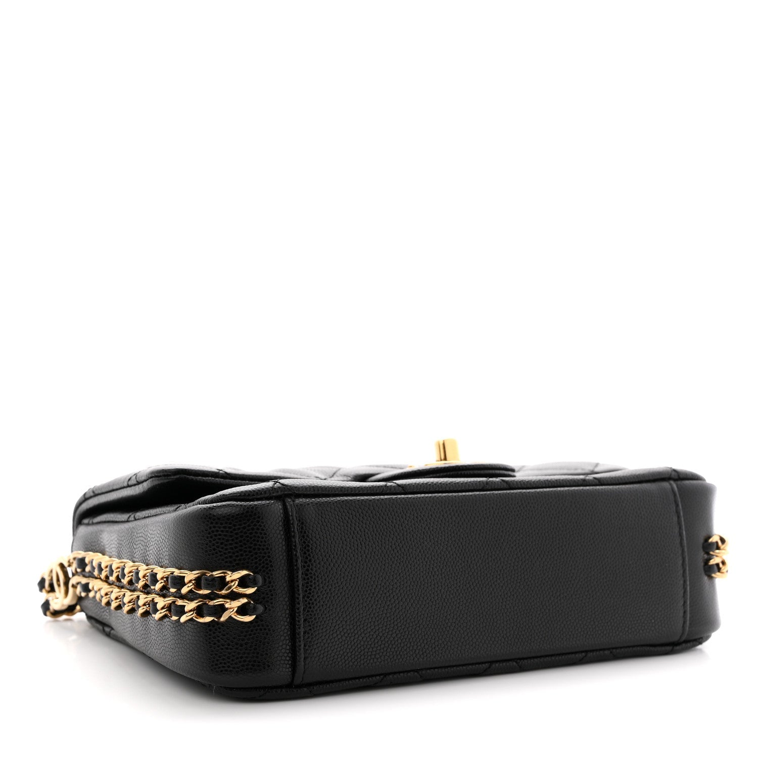 Caviar Quilted Mini CC You Flap Black