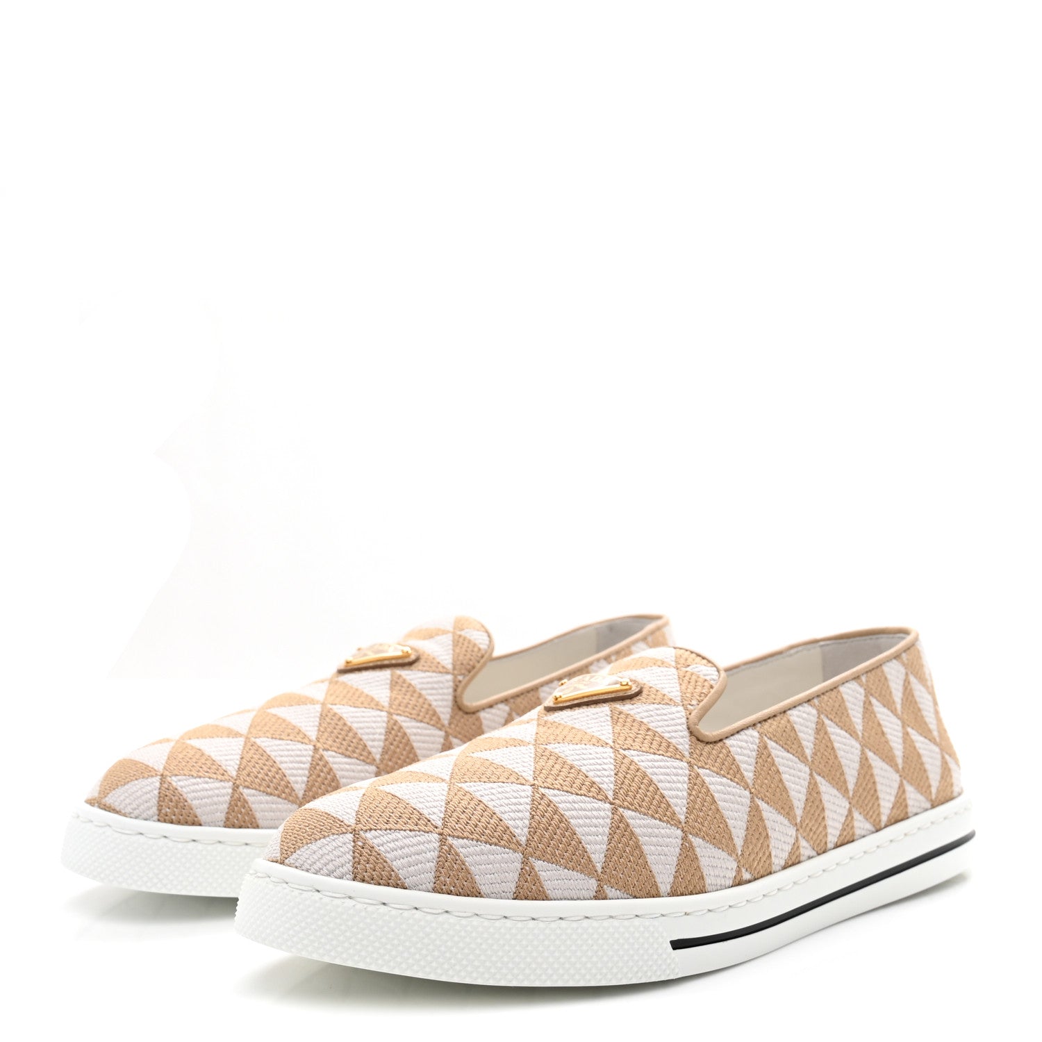 Jacquard Trianglolo Symbole Embroidered Metal Triangle Logo Slip On Sneakers 38 Corda Talco