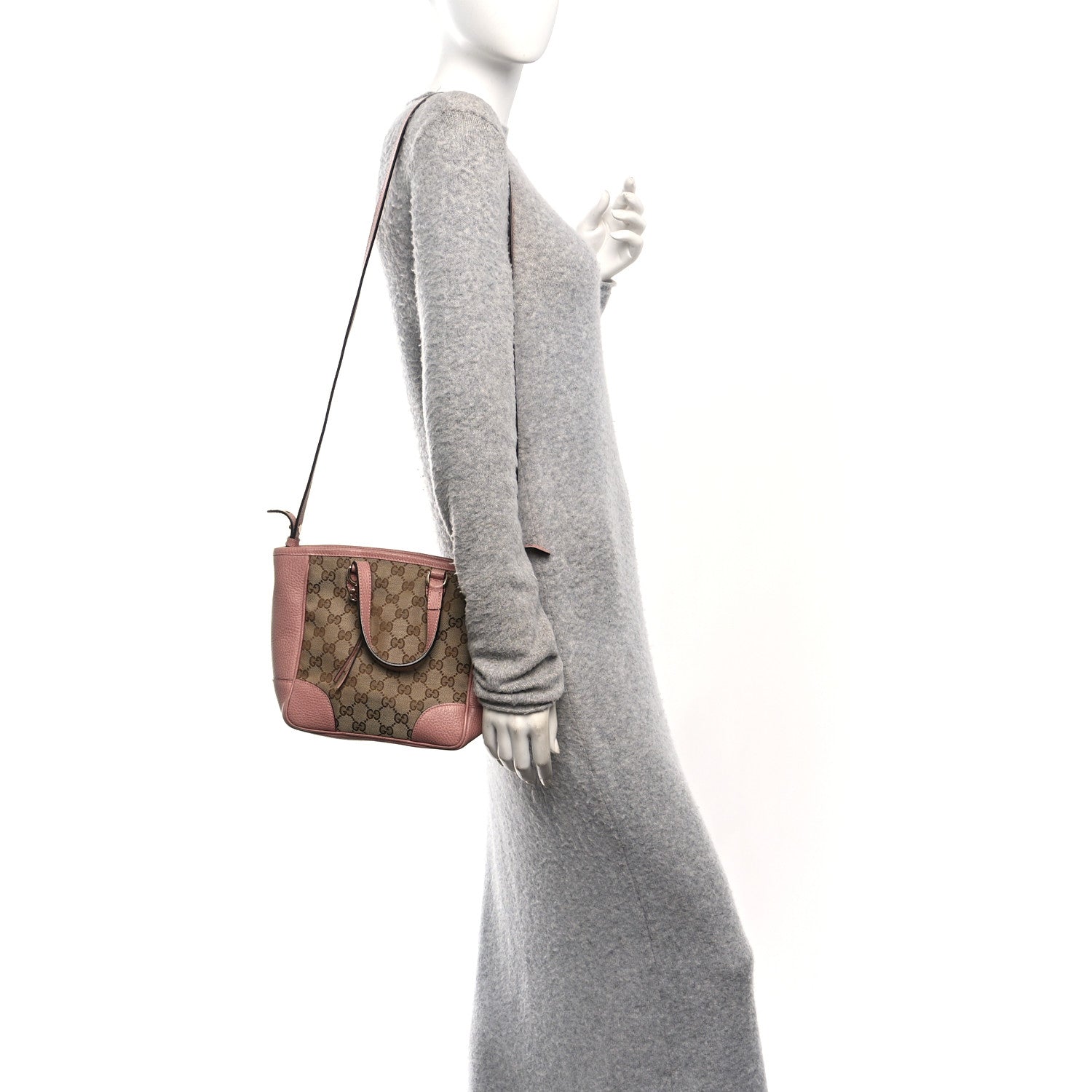 Monogram Small Bree Tote Beige Soft Pink