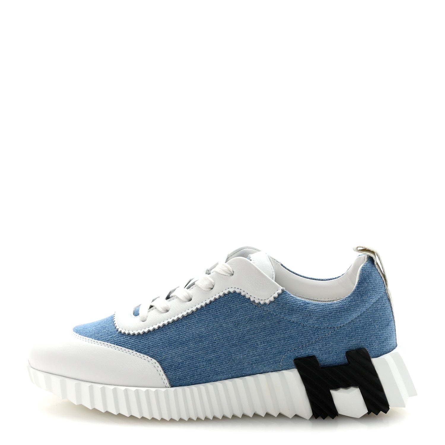 Denim Calfskin Bouncing Sneakers 37.5 Bleu Clair White