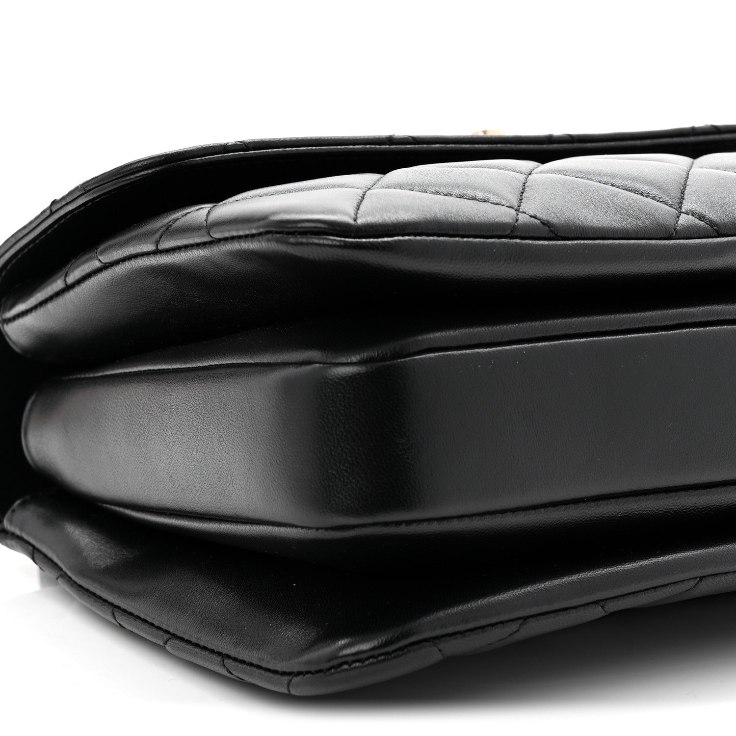 Lambskin Quilted Small Trendy CC Dual Handle Flap Bag Black