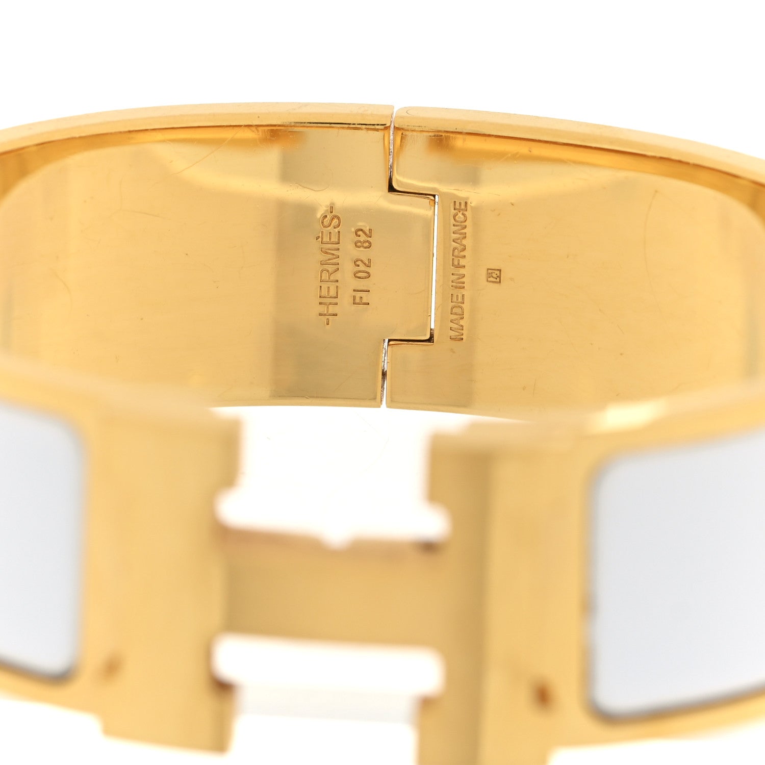 Enamel Wide Clic Clac H Bracelet PM White