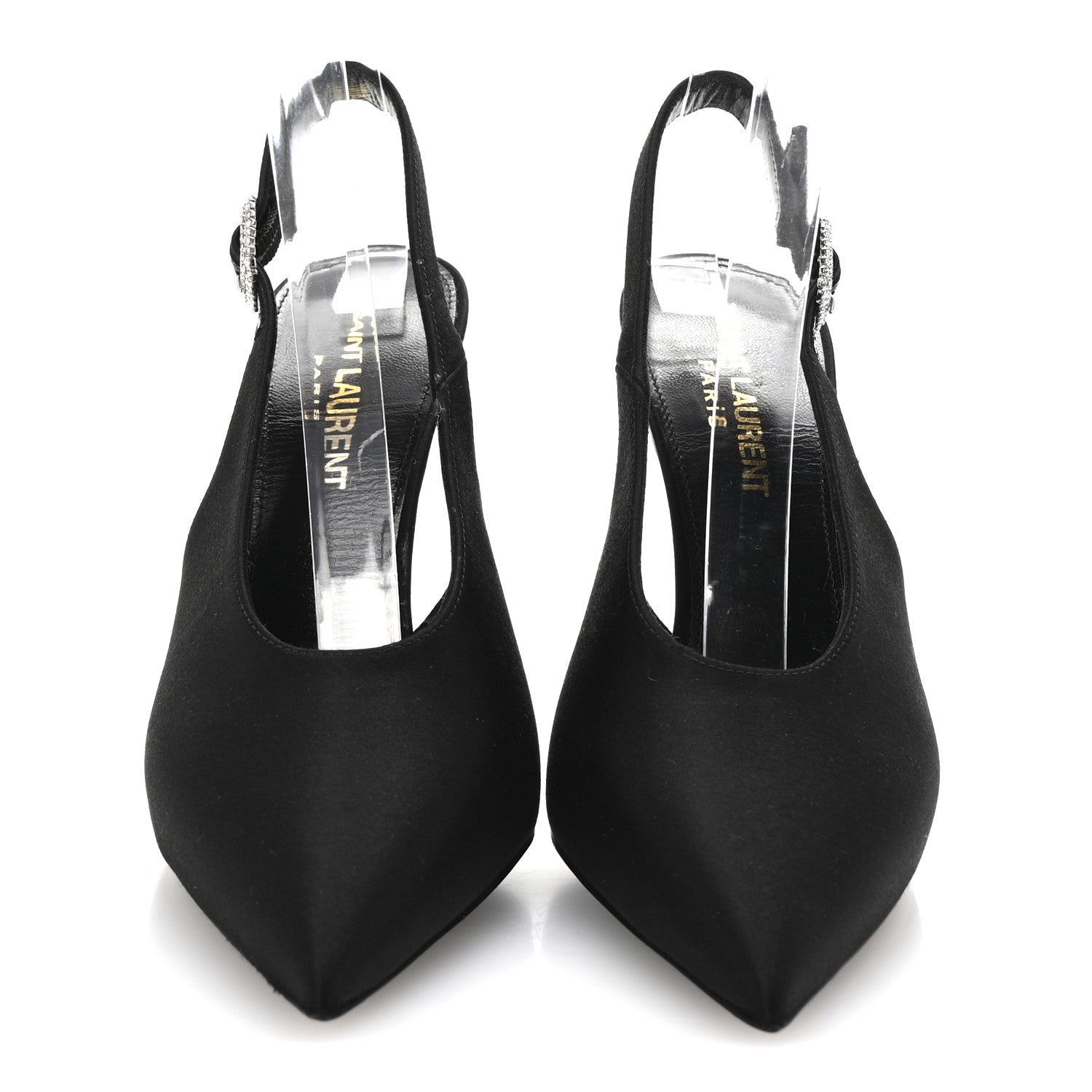 Silk Satin Yasmeen 115 Slingback Pumps 35 Black