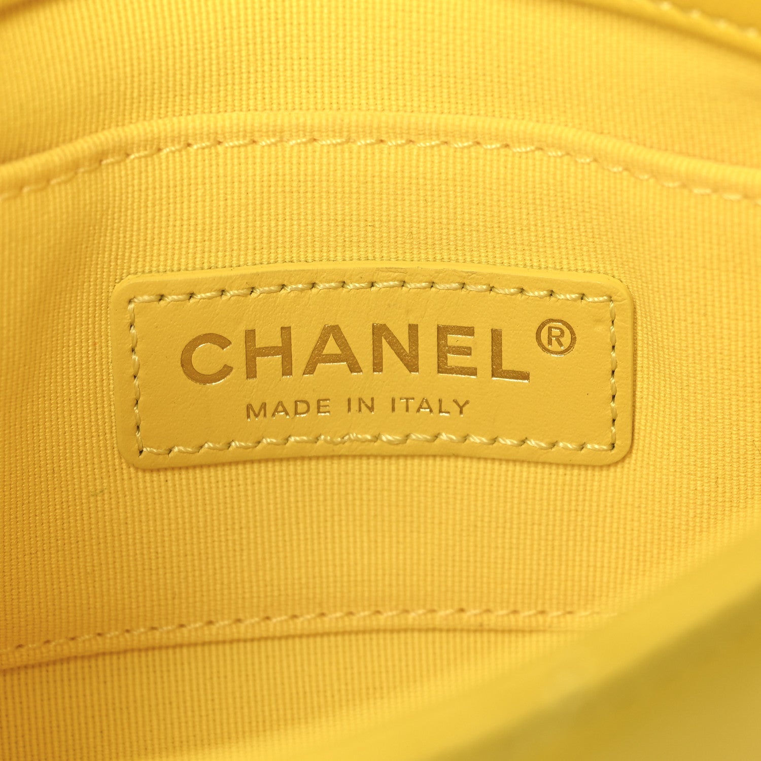 Lambskin Quilted Mini Lacquered Chain Flap Yellow