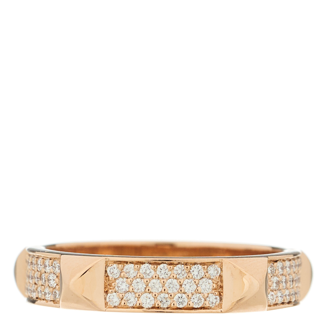 18K Rose Gold Diamond Clou D'H Ring 54 6.75