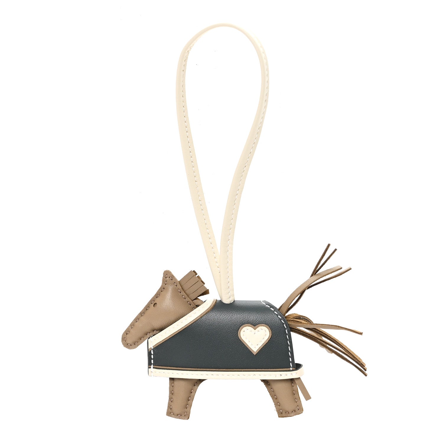 Milo Lambskin Grigri Rodeo Robeo Coeur Bag Charm PM Beige Marfa Craie Vert Mangrove