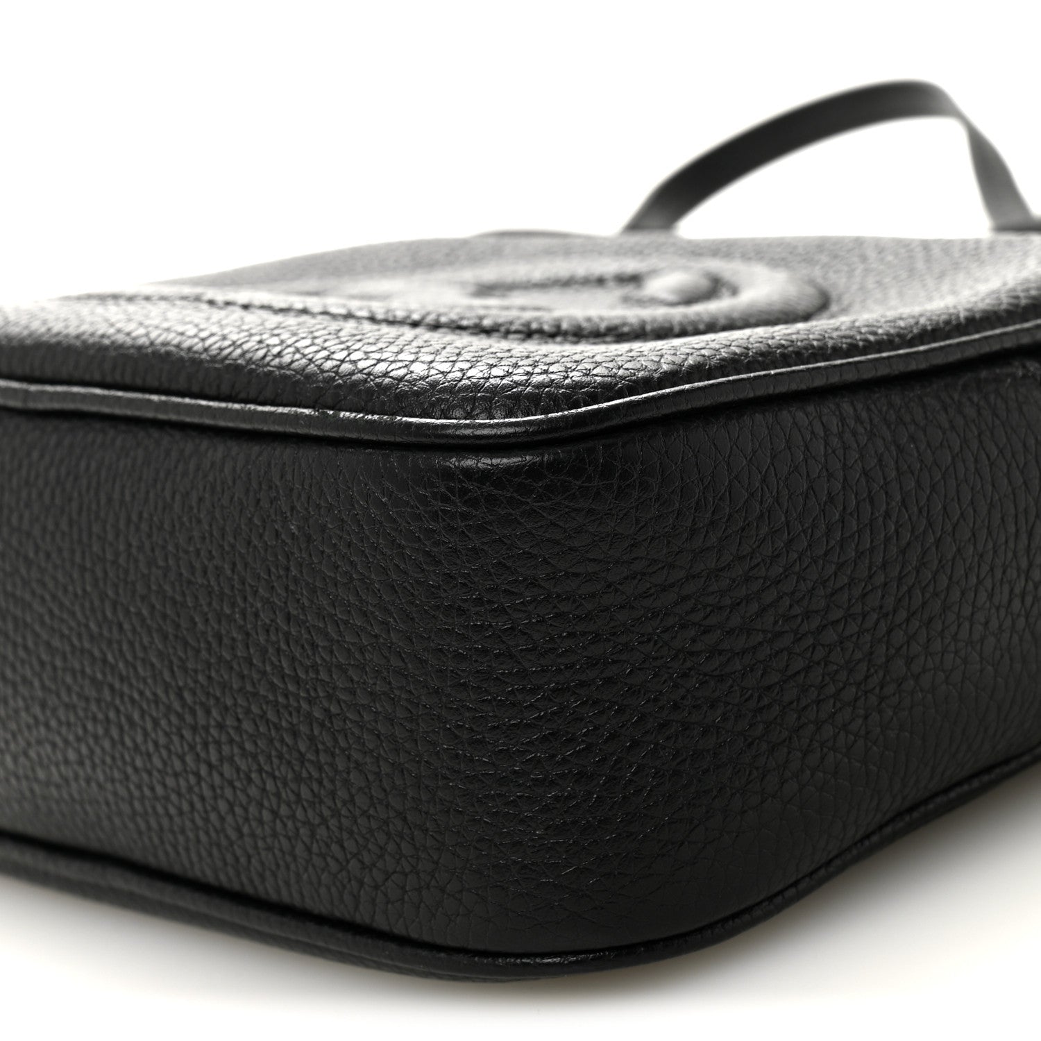 Pebbled Calfskin Small Soho Disco Bag Black
