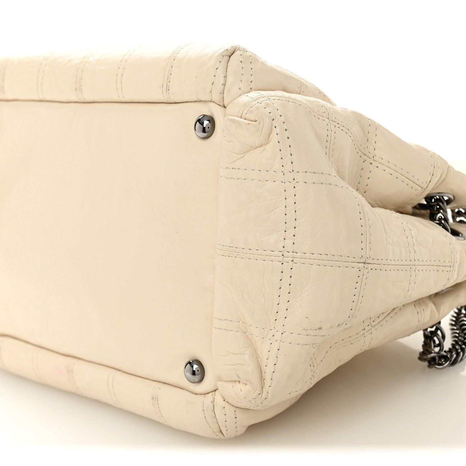Lambskin LAX East West Shoulder Bag Ivory