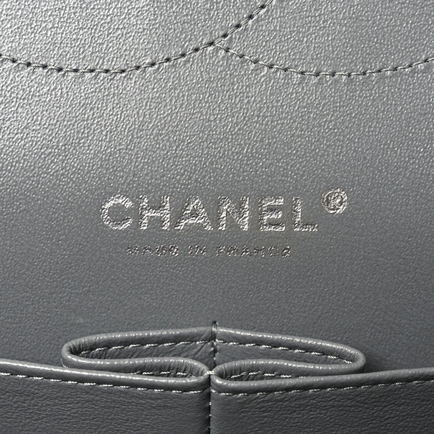 Caviar Quilted Jumbo Double Flap Dark Grey