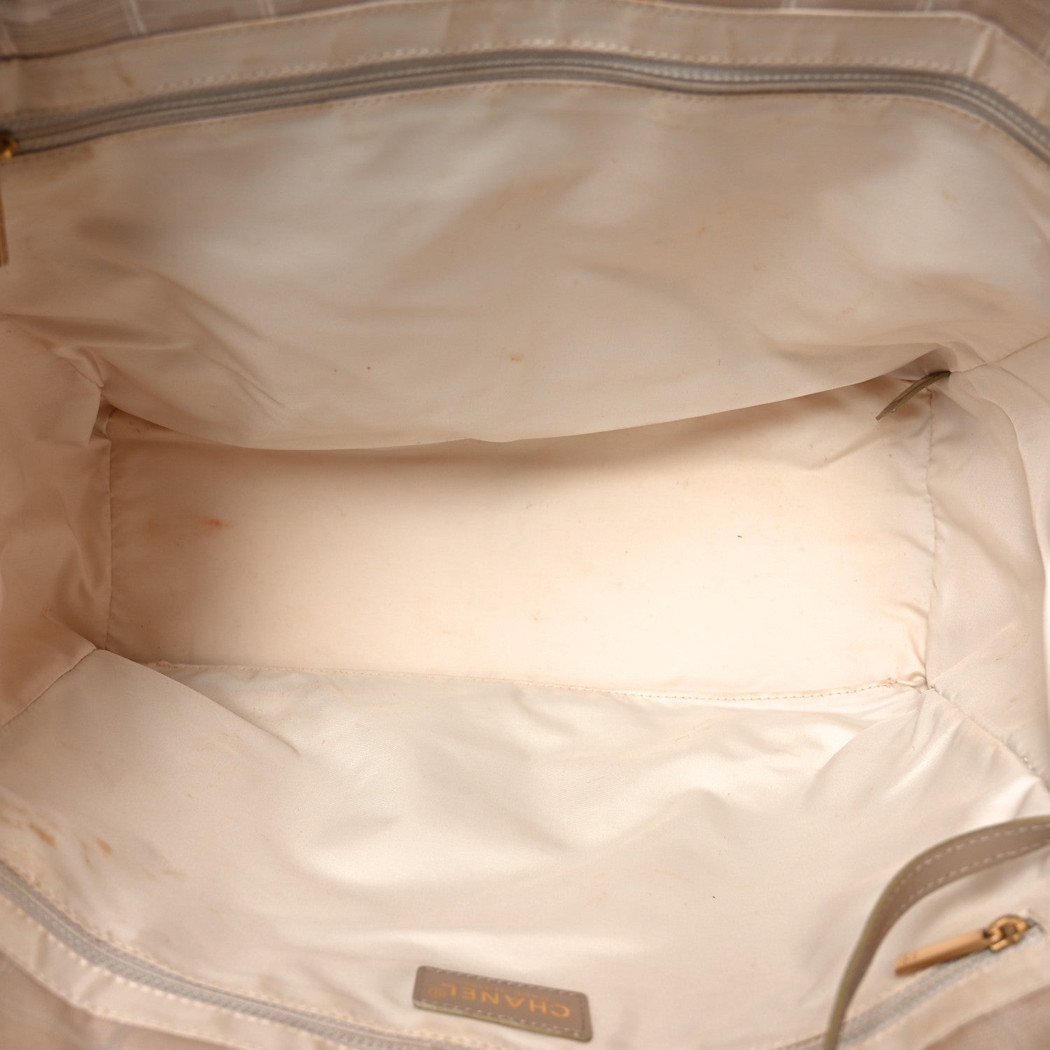 Nylon Medium Travel Tote Beige