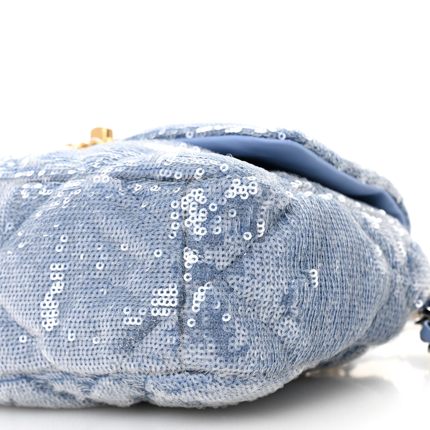 Sequin Quilted Medium Chanel 19 Flap Light Blue