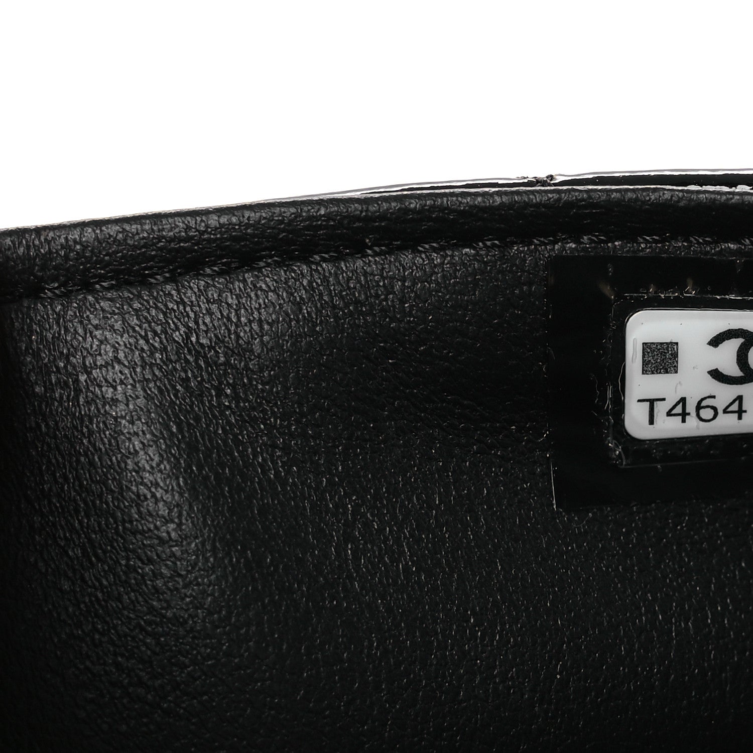 Crumpled Patent Lambskin Quilted Tassel Clutch With Chain Black