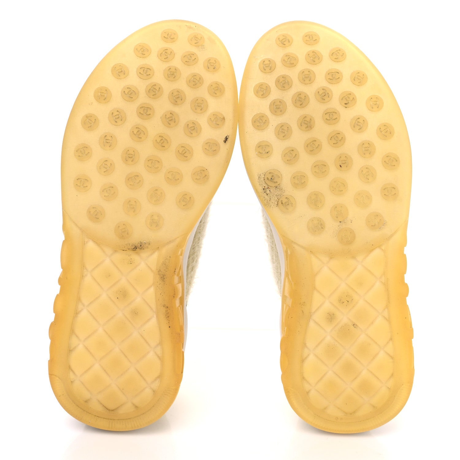 Suede Calfskin Stretch Fabric CC Sneakers 35 Yellow