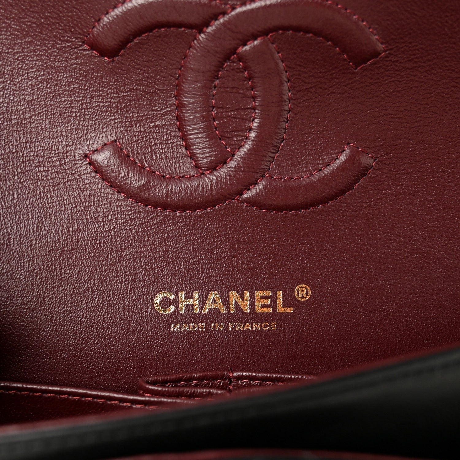 Lambskin Quilted Medium Double Flap Black