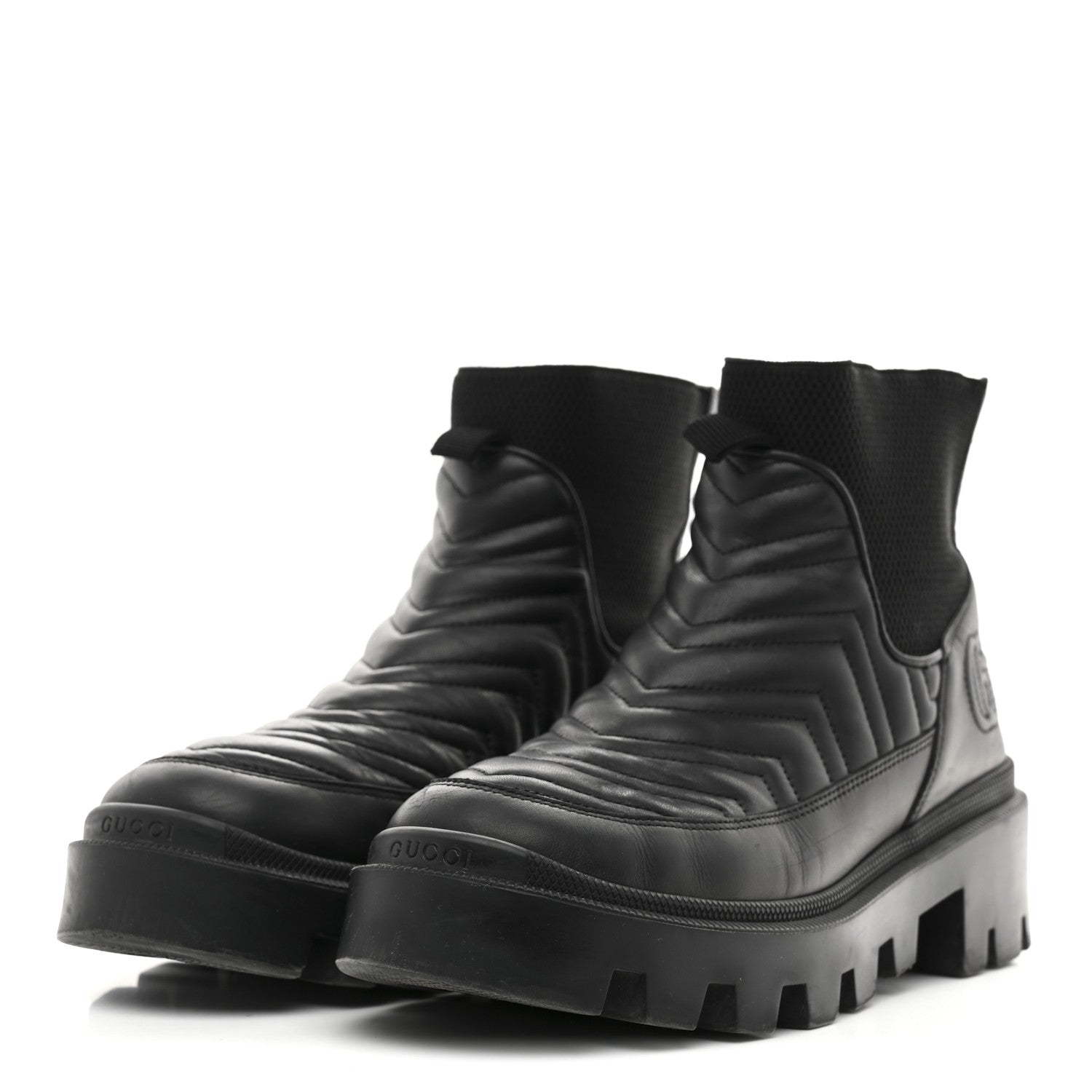 Calfskin Nappa Matelasse Frances Chelsea Boots 39 Black