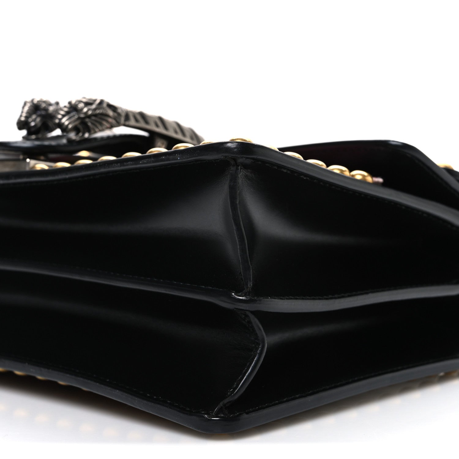 Calfskin Floral Embroidered Studded Small Dionysus Shoulder Bag Black