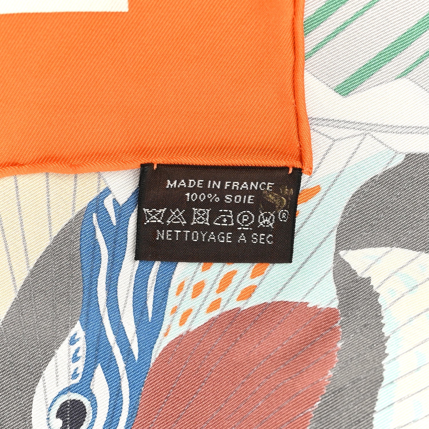 Silk Lanternes Ballons et Cocardes Scarf 90 Orange Creme Vert