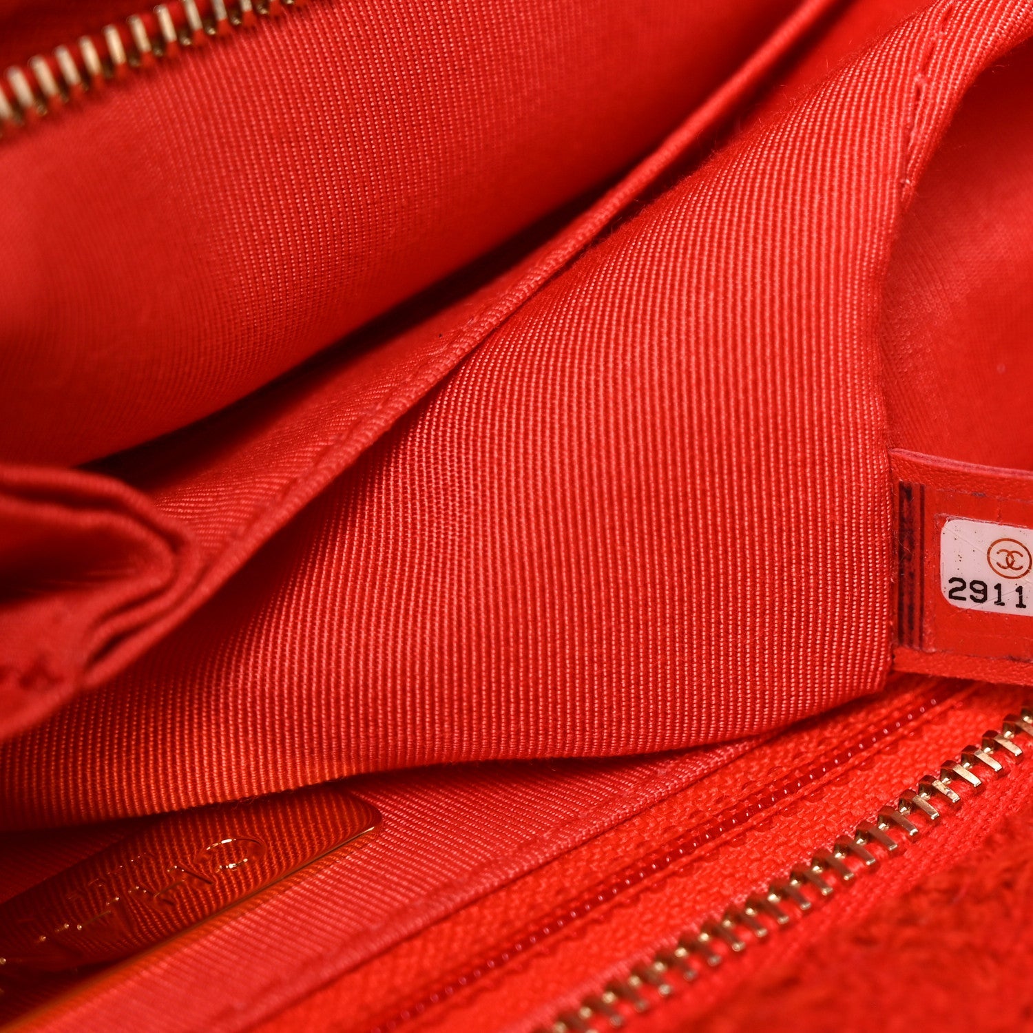 Wool Tweed Large Zipped Shopping Tote Dark Orange
