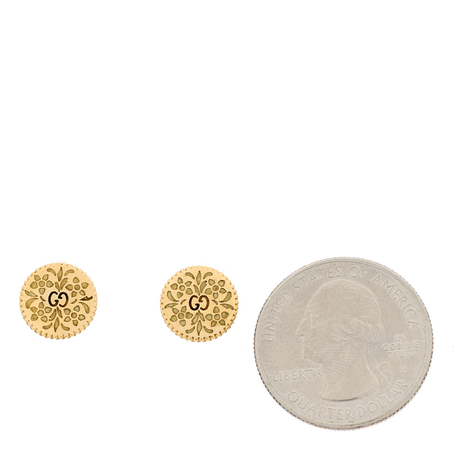 18K Yellow Gold Enamel Icon Blooms Earrings
