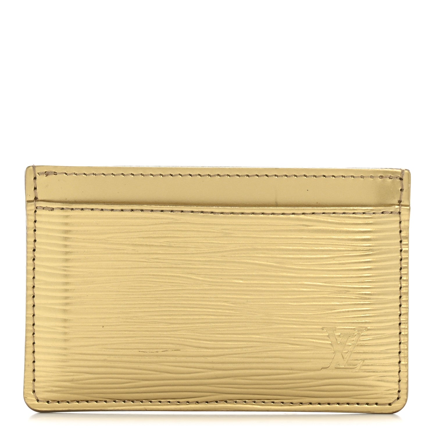 Epi Card Holder Gold