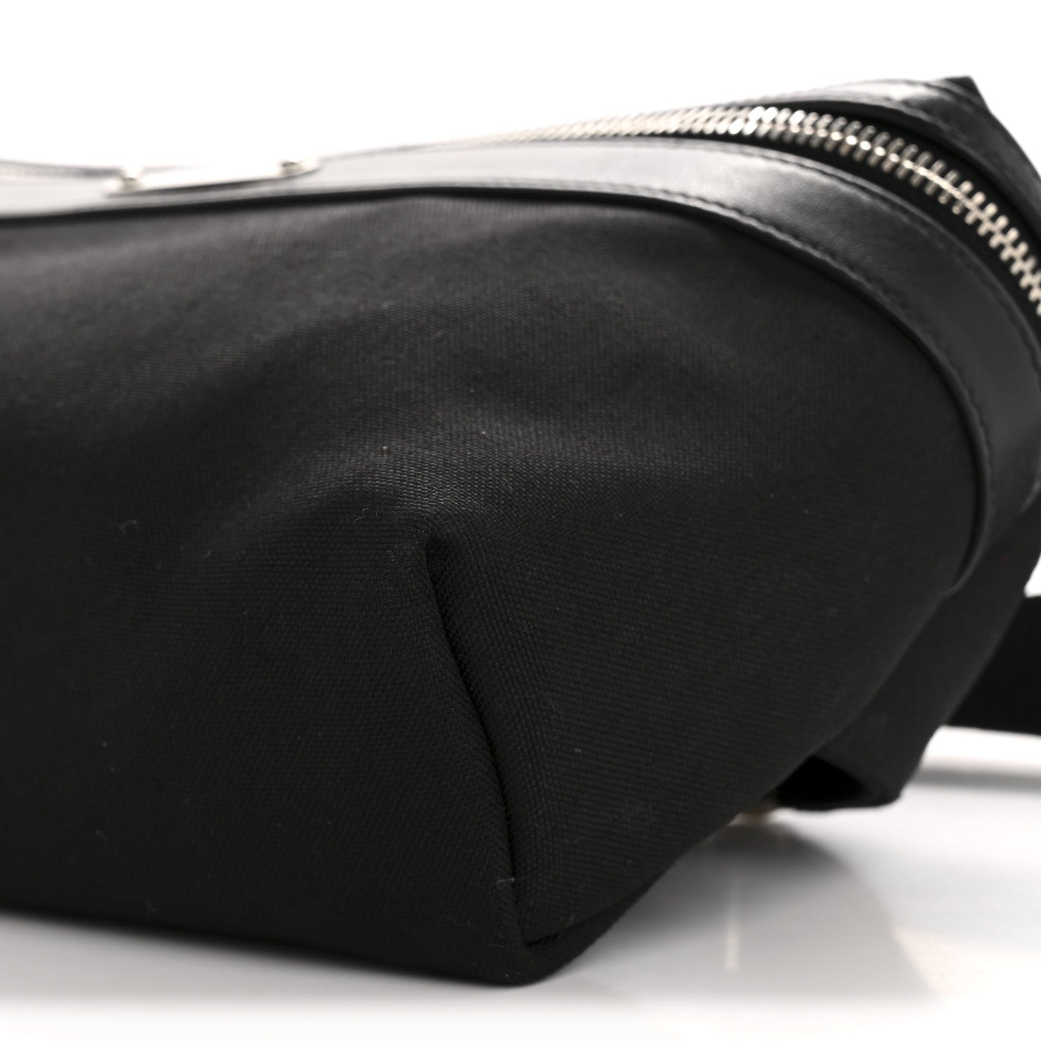Canvas Calfskin City Belt Bag Black
