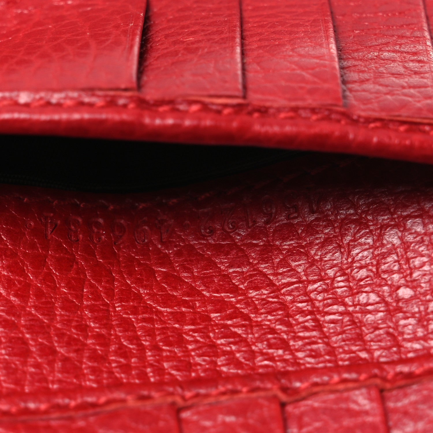 Dollar Calfskin Double G French Flap Wallet Hibiscus Red
