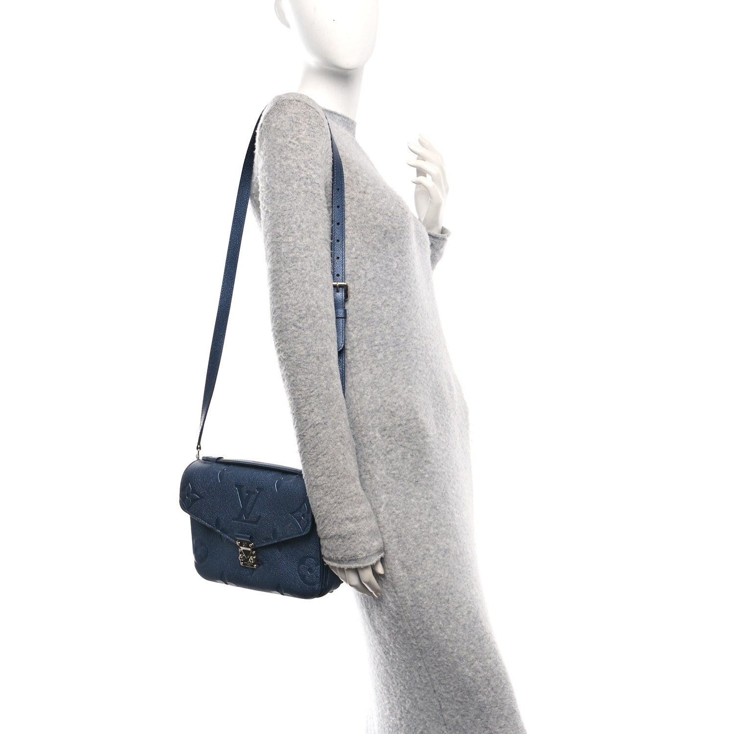 Metallic Empreinte Monogram Giant Pochette Metis Navy Nacre