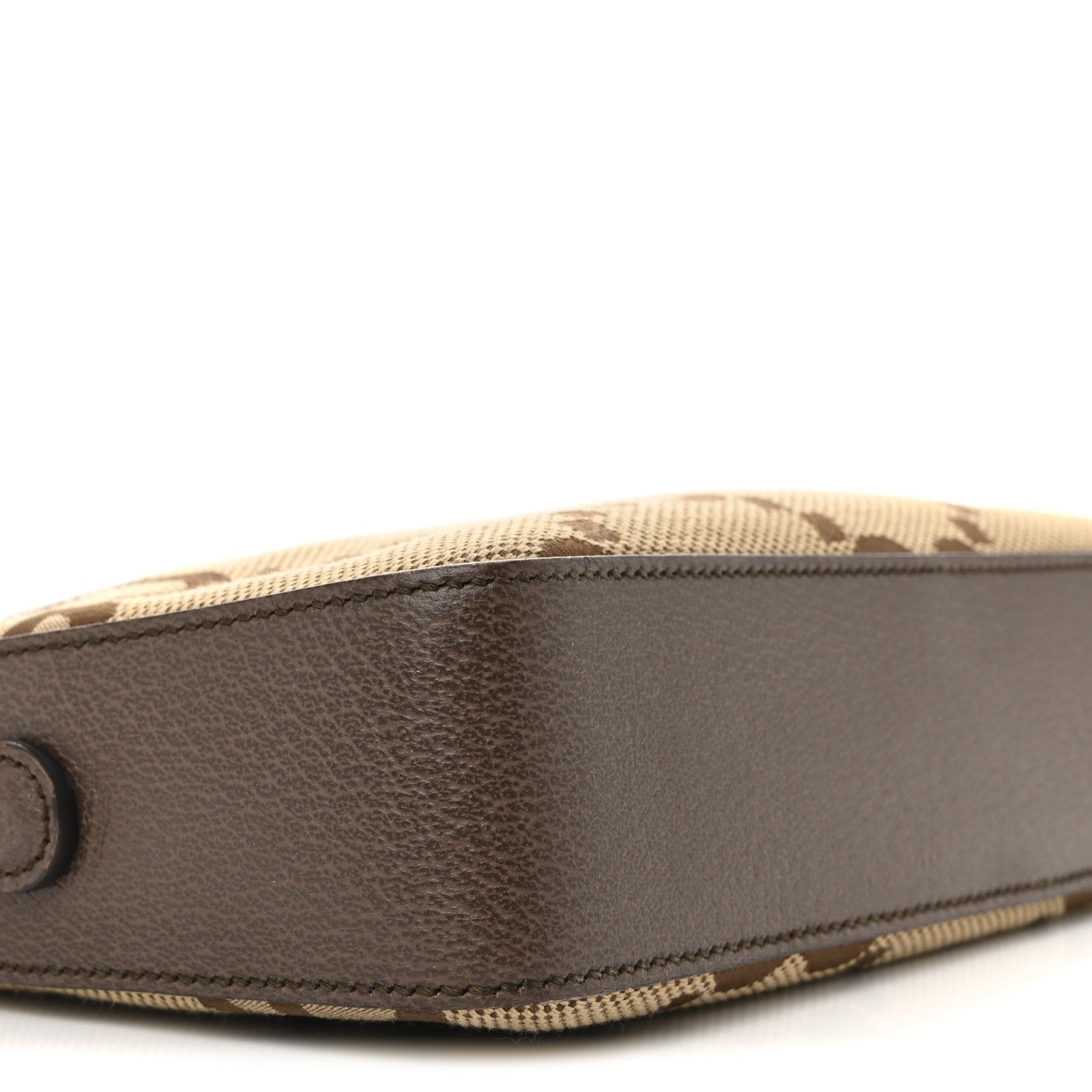 Monogram Jumbo GG Textured Dollar Calfskin Web Messenger Shoulder Bag Camel Ebony New Acero