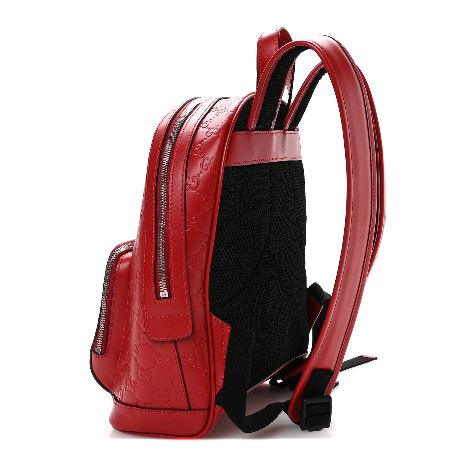 Guccissima Signature Small Day Backpack Hibiscus Red