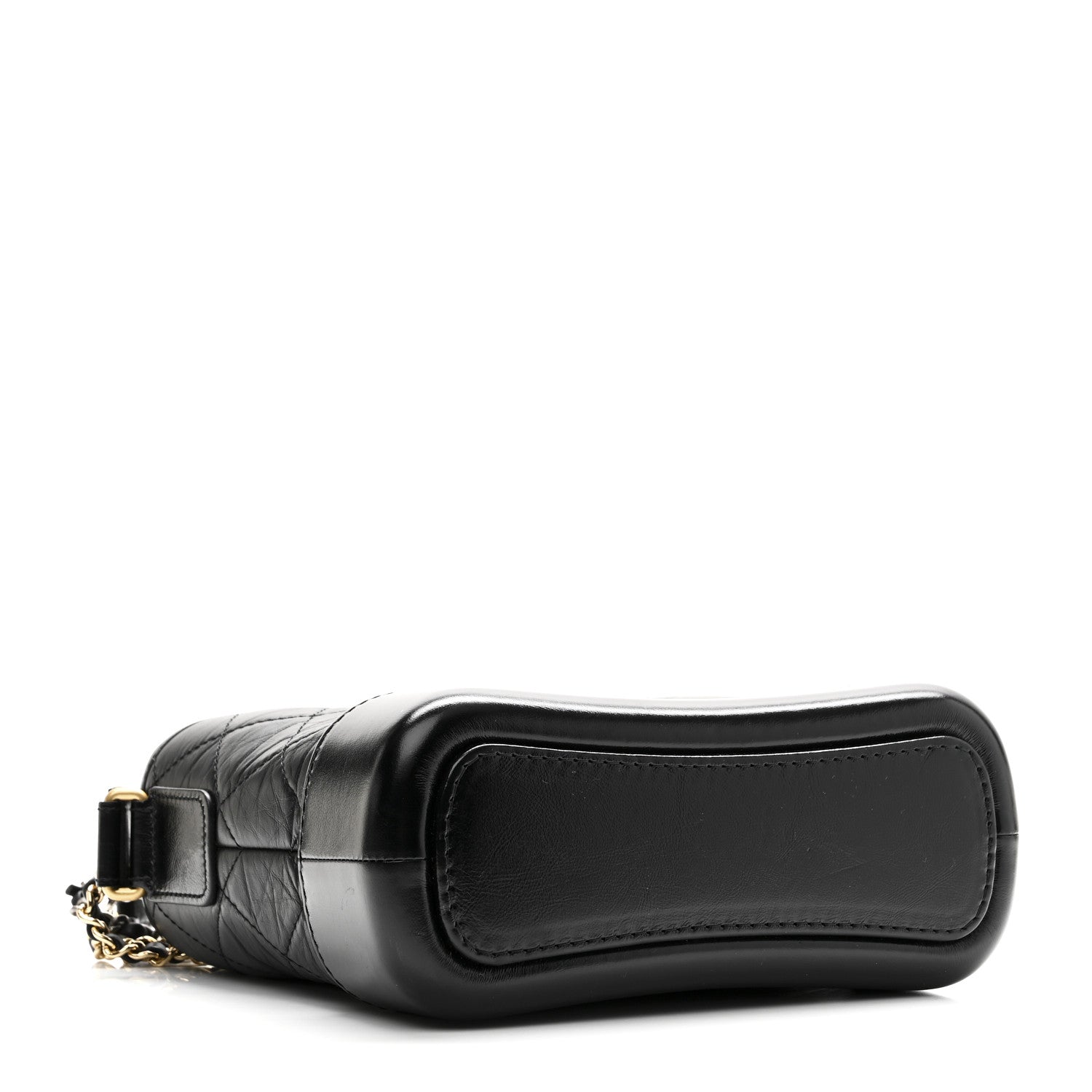 Aged Calfskin Quilted Small Gabrielle Hobo Black