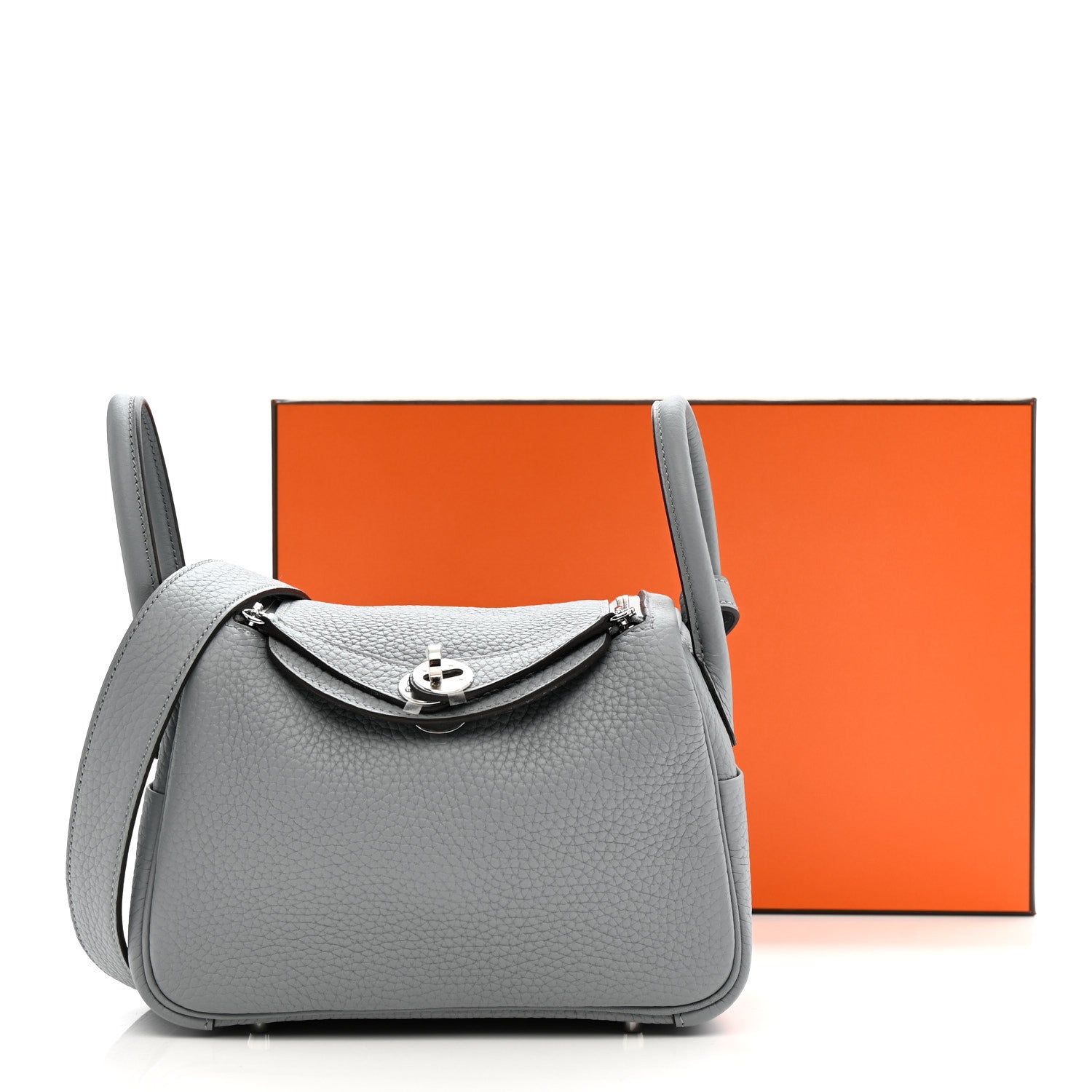 Taurillon Clemence Mini Lindy 20 Gris Pantin