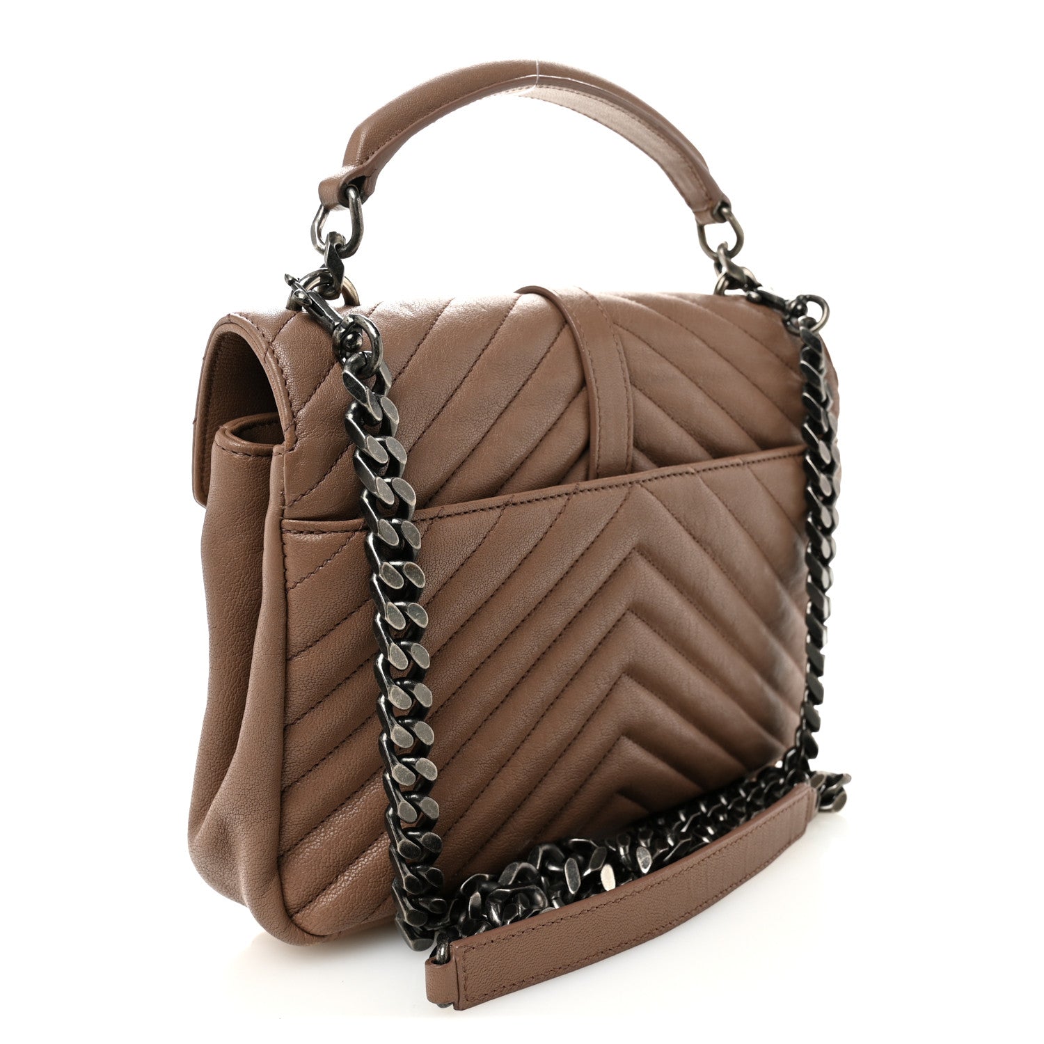 Sheepskin Matelasse Chevron Monogram Medium College Bag Fard