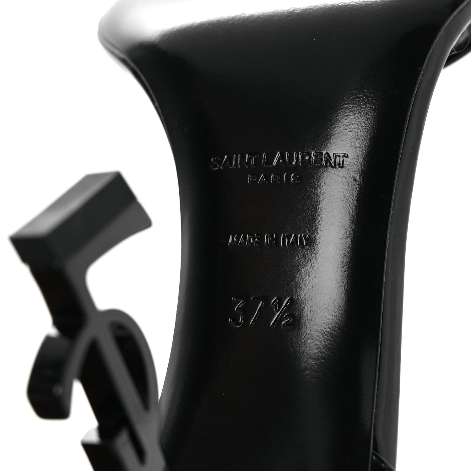 Patent Calfskin Opyum 85 Sandals 37.5 Black
