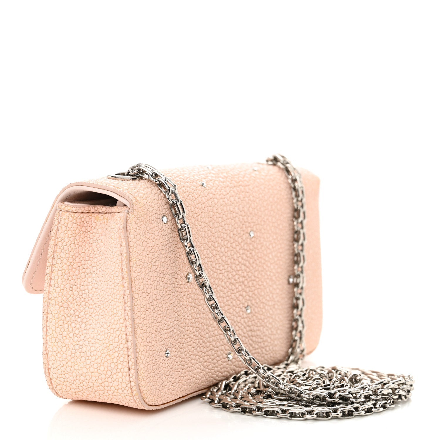 Galuchat Stingray Crystal Embellished 2.55 Reissue Mini Flap Light Pink