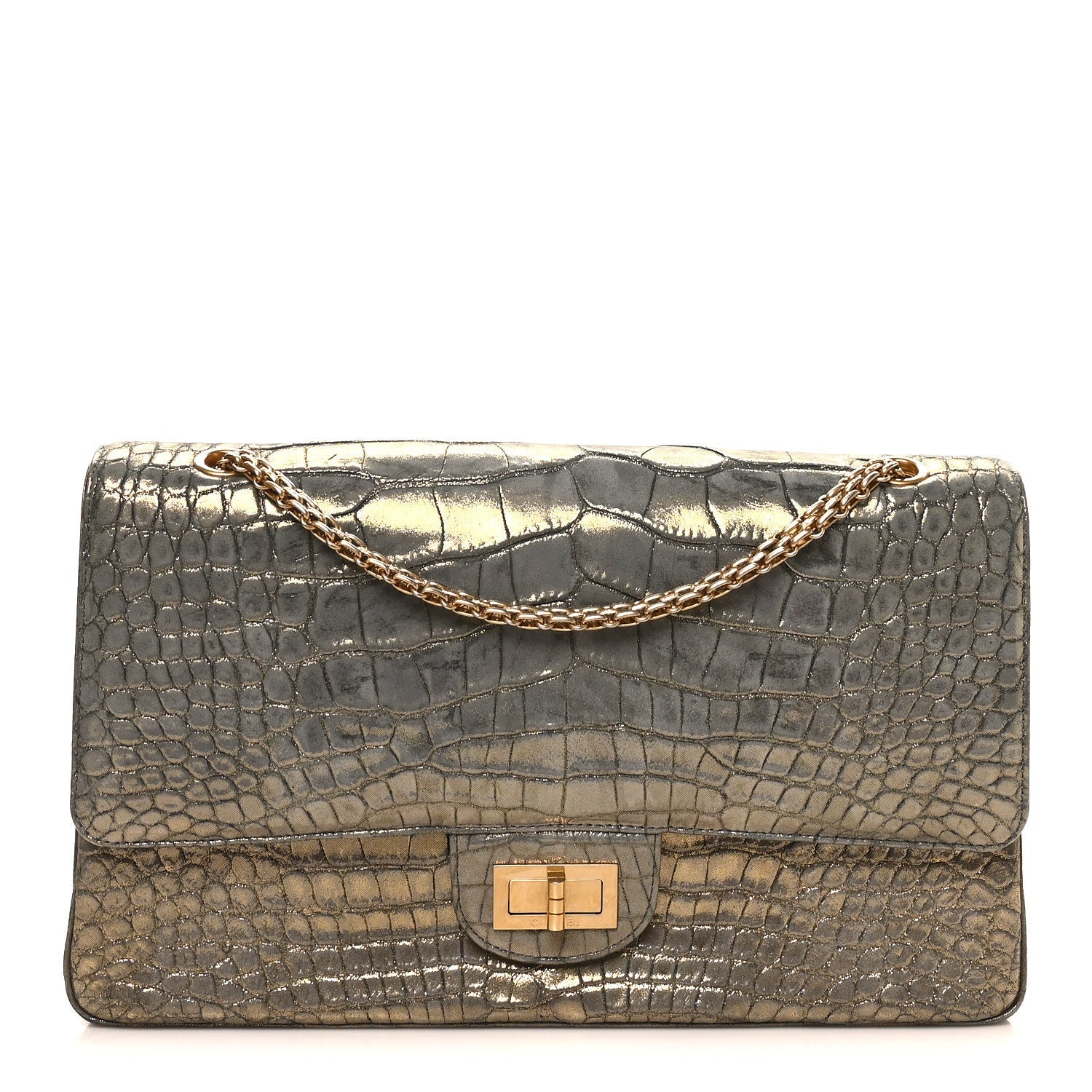 Metallic Alligator 2.55 Reissue 226 Flap Blue Gold