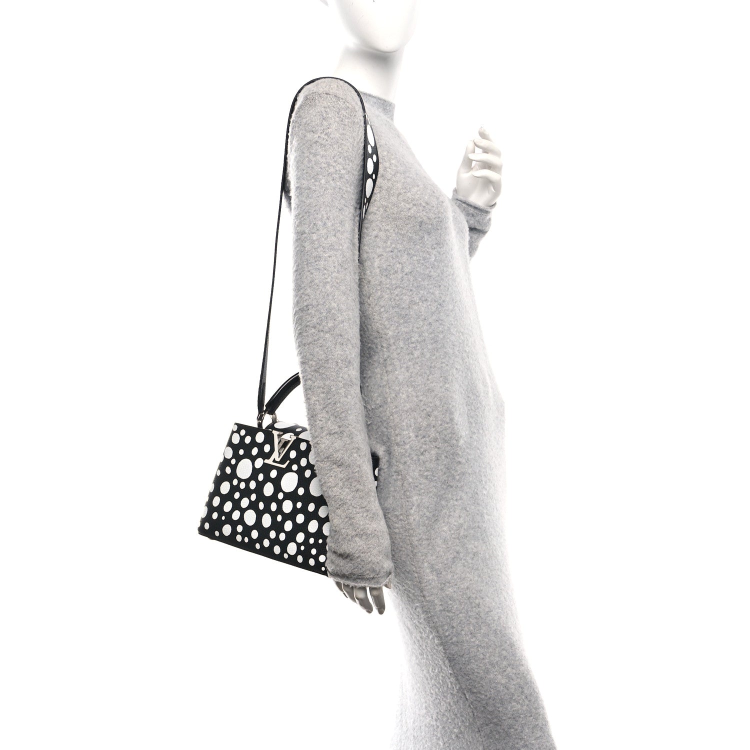 LV X YK Taurillon Capucines BB Black White