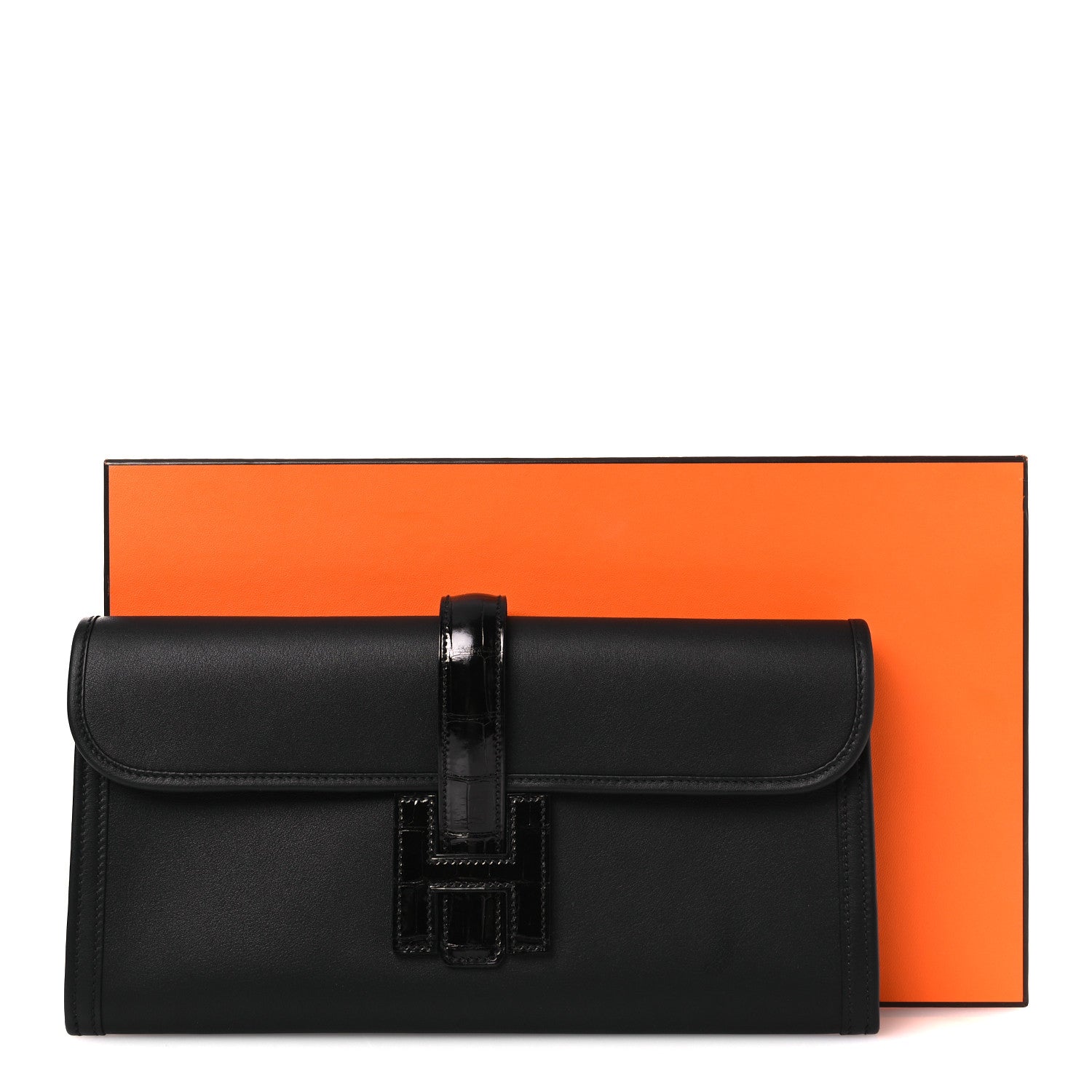 Swift Shiny Alligator Jige Elan 29 Touch Clutch Black