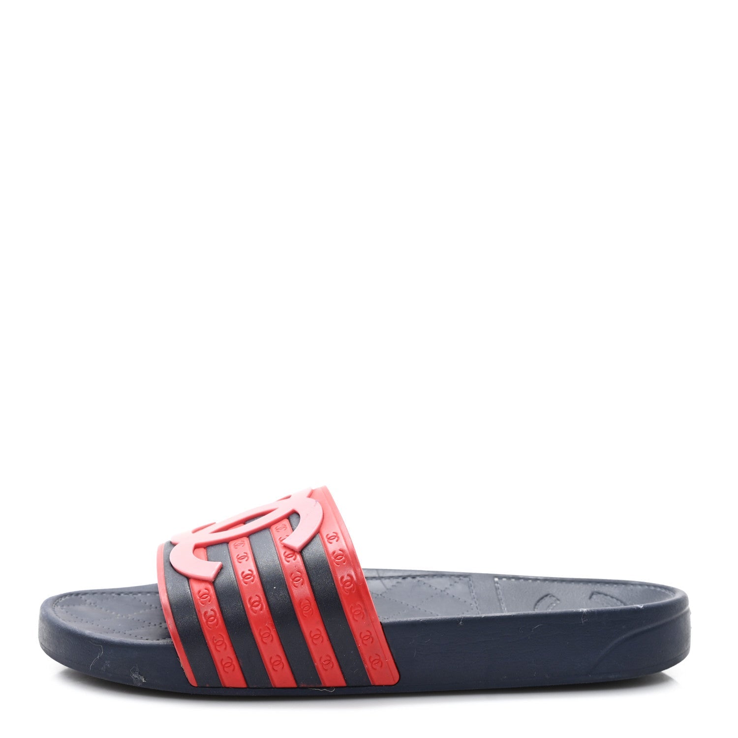 Rubber CC Flat Slide Sandals 36 Pink Red