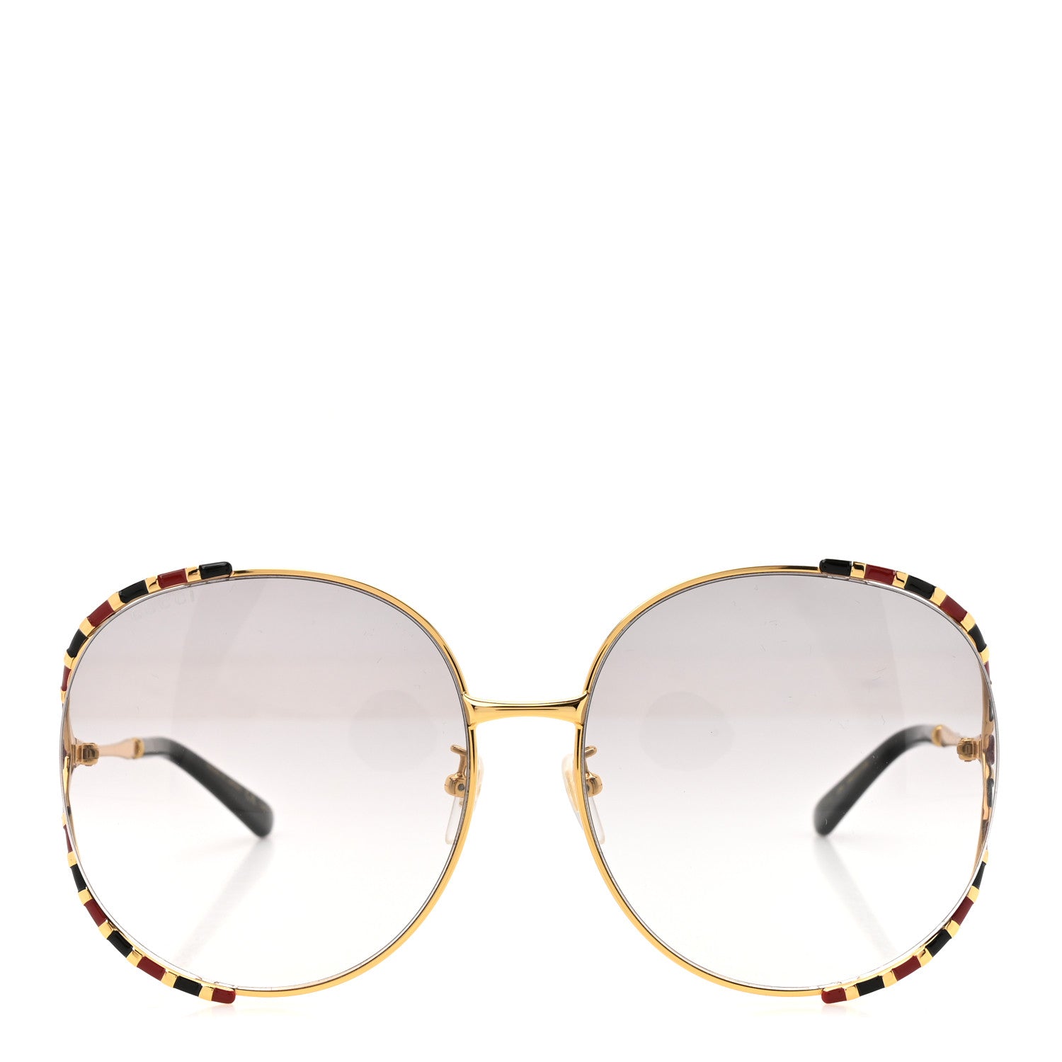 Metal Round Frame GG0595S Sunglasses Gold Black Red
