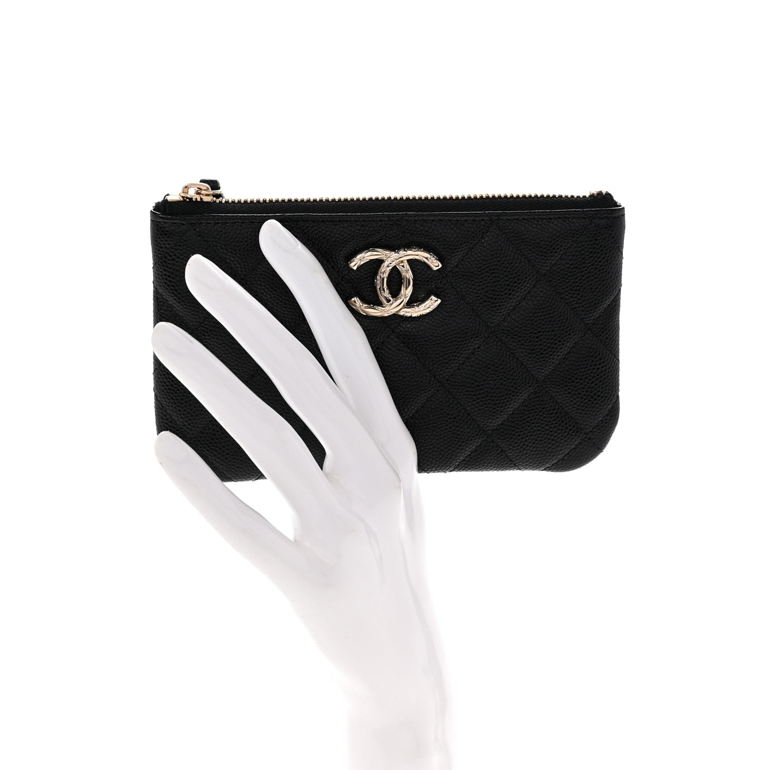 Caviar Quilted CC Small Pouch Black